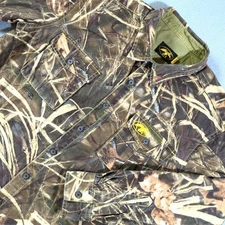 Duck Commander Camo Button Up Shirt Mens Large Advantage Max 4 Pockets
