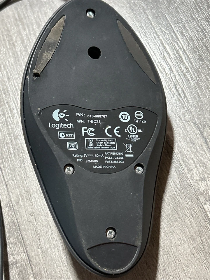 Logitech Trackball Marble Mouse T-BC21 USB Red Ball Wired READ W19 - Image 3 of 3