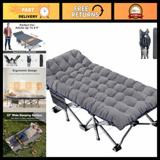 Oversized Camping Cot for Adults - 78" 32" Heavy Duty Folding Bed, 900LBS Capaci