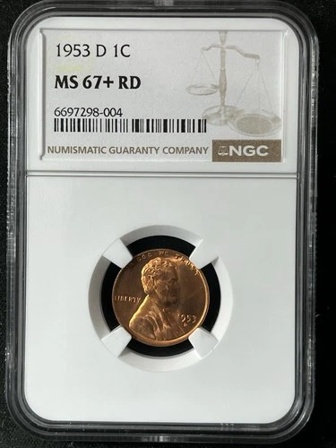 1953-D  1C RD  Lincoln Wheat One Cent NGC MS67+RD   6697298-004
