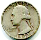 1937-S Silver Washington Quarter !! Better Condition - Scarce Date !! Item B