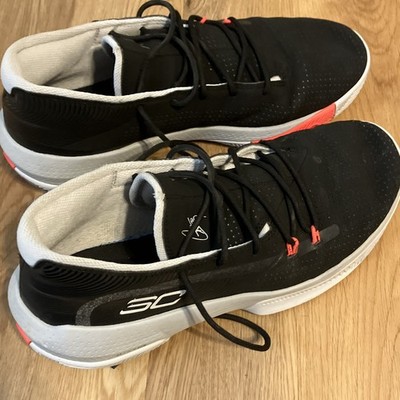 Under Armour Curry 3Zer0 3 Black White Red Lace-Up Low Top Sneakers Men