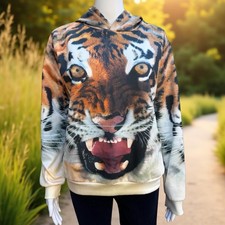 Novelty Tiger Hoodie - Size L - EUC