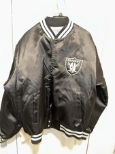 Vintage Locker Line Oakland Raiders Black Satin Jacket Unisex Size XL