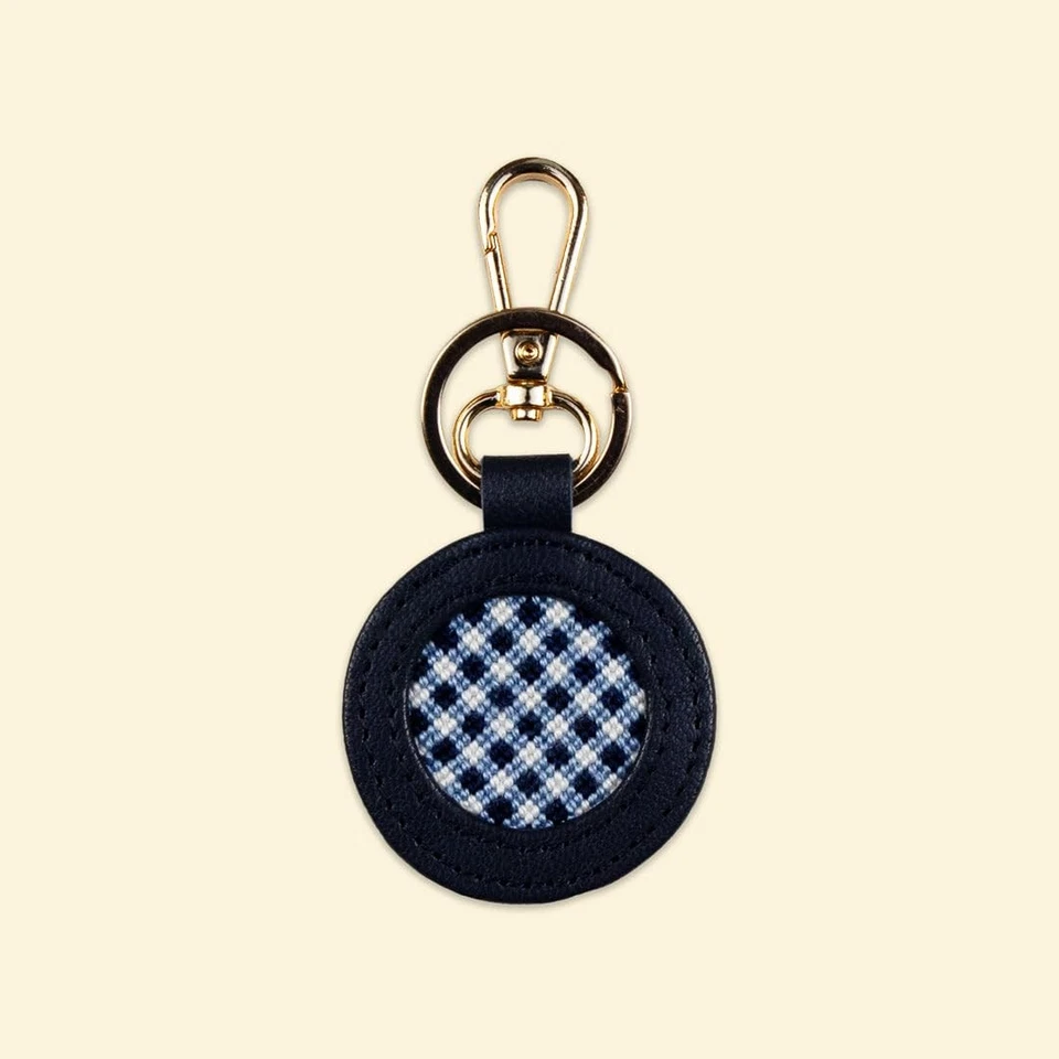 Kit de punta de aguja para llavero circular a cuadros - todo en uno, punto de aguja autoacabado... Foto 2 de 4