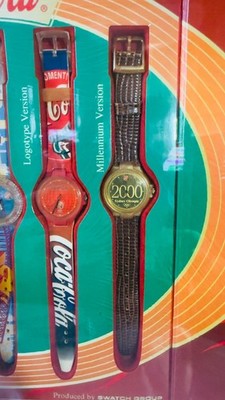 貴重！シドニーオリンピック 2000 コカ・コーラ腕時計 Swatch Coca Cola Sydney 2000 Olympic Watch Set SEALED 5pcs +