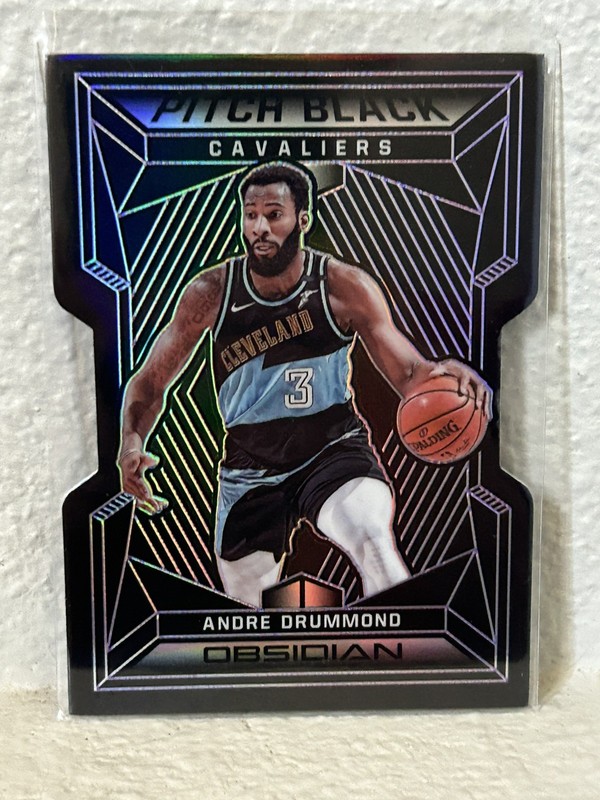 2019 Panini Obsidian Pitch Black Electric Etch Purple /50 Andre Drummond NBA CLE