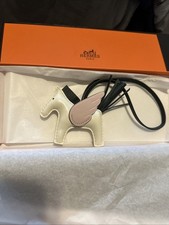 Herm s Pegase PM Pegasus White Horse bag Charm Keychain Bag Accessory rare