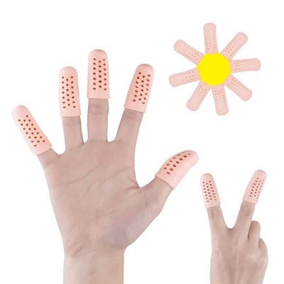 DECPROCH 10 Stück Atmungsaktives Fingerkuppenschutz, Fingerschutz Silikon, Gel