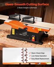 Benchtop Jointer, 6 in, 2 HP 12000 RPM Bench Top Wood Jointer, with Straight Cu