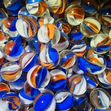 Lote de 20 canicas rojas blancas azules colección de canicas vintage 16 mm 5/8" ojo de gato