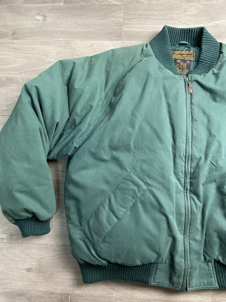 Vintage Eddie Bauer Goose Down Puffer Jacket Men’s Size Xl Zip Flight Bomber - Image 2 of 4