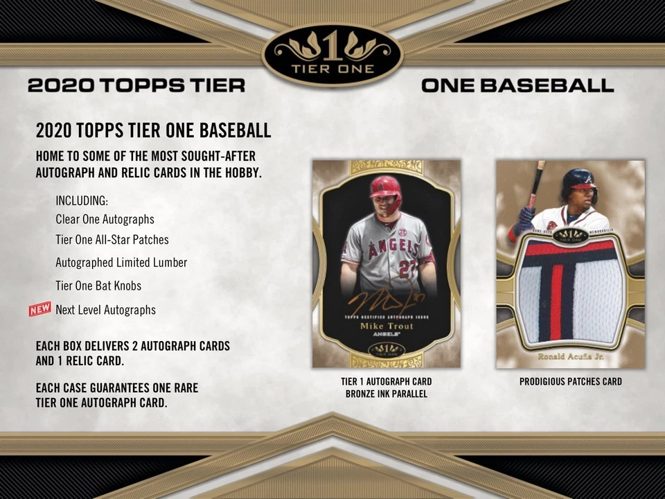 2020 Topps Tier One Baseball Hobby Box – 2 Autos & 1 Relic - Sealed - Image 2 of 4