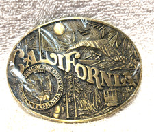 California State Seal Buckle Solid Brass Award Design Medal 1st Edition Vtg 80's