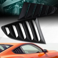 BLK ABS SIDE 1/4 QUARTER WINDOW LOUVERS SCOOP COVER VENT FIT 15-20 FORD MUSTANG