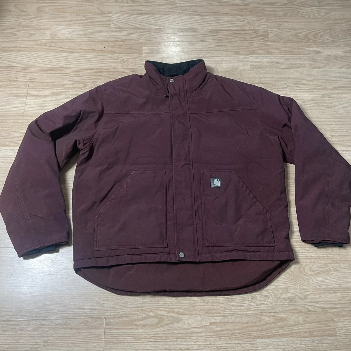 Carhartt J174 Nylon Insulated Jacket Men s Large Burgundy eBay