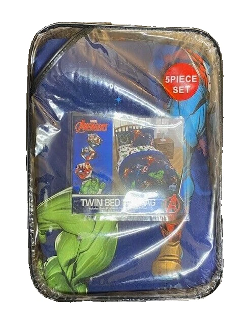 NWT Marvel AVENGERS 5 Piece Twin Microfiber Comforter & Sheet Set Bed in bag - Image 4 of 4