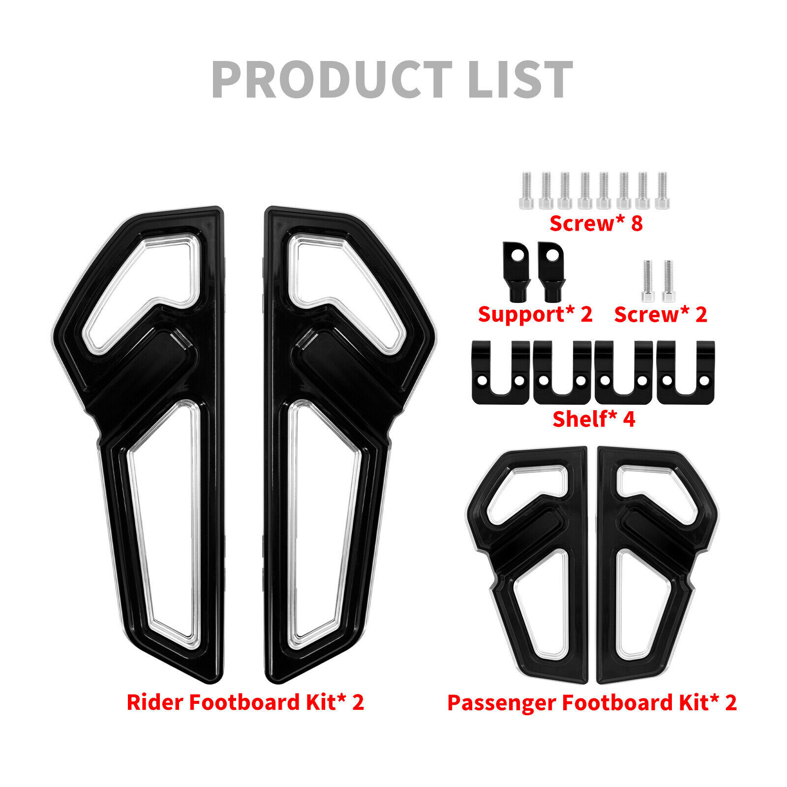 Empire Driver Passenger Floorboards Front Rear Footboard Peg Kit Fit