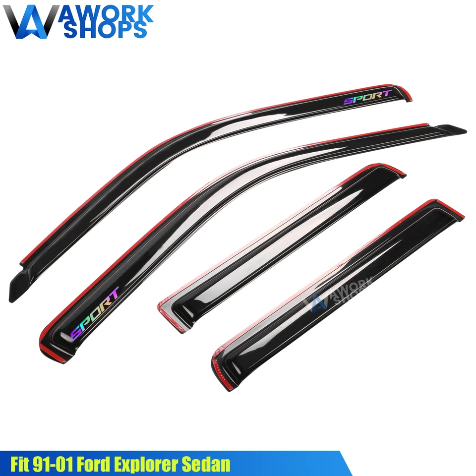 Fits 91-01 Ford Explorer Sedan In Channel Window Visors Vent w/ Laser Sport Foto 3 de 4