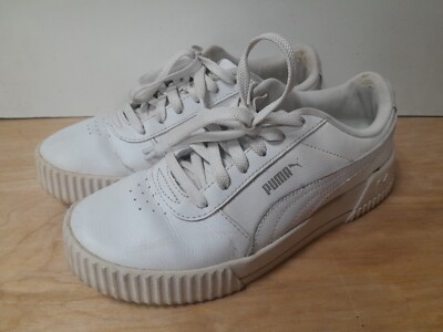 Puma Carina 2.0 White Lace-Up Sneakers Women s Size 8 M EUR 38.5 UK 5.5 GUC
