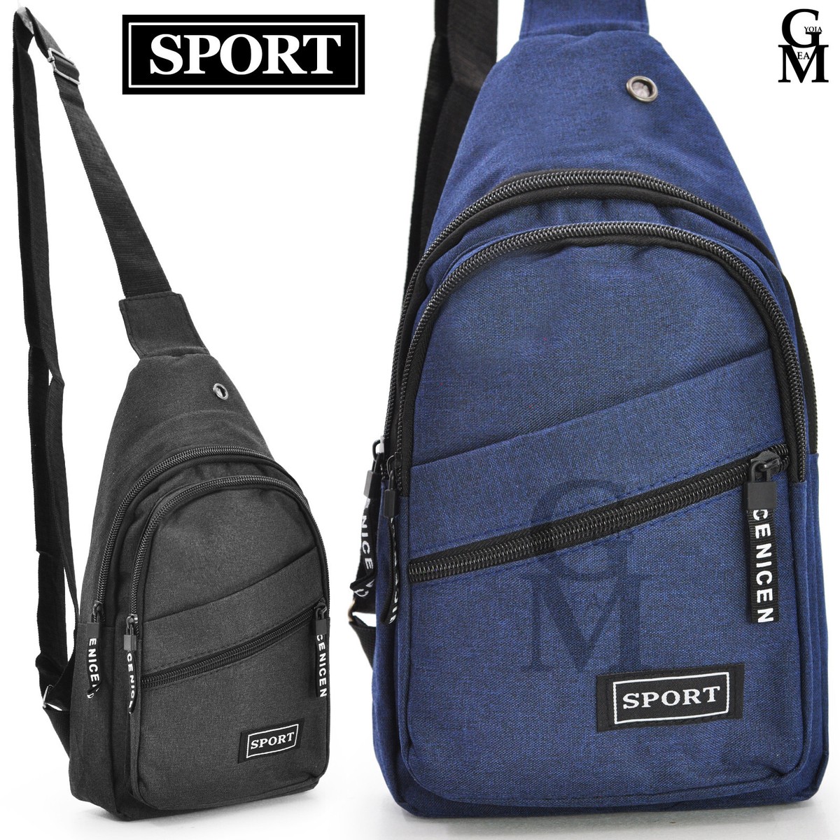 Marsupio SPORT uomo petto monospalla tasche zip sportivo borsa