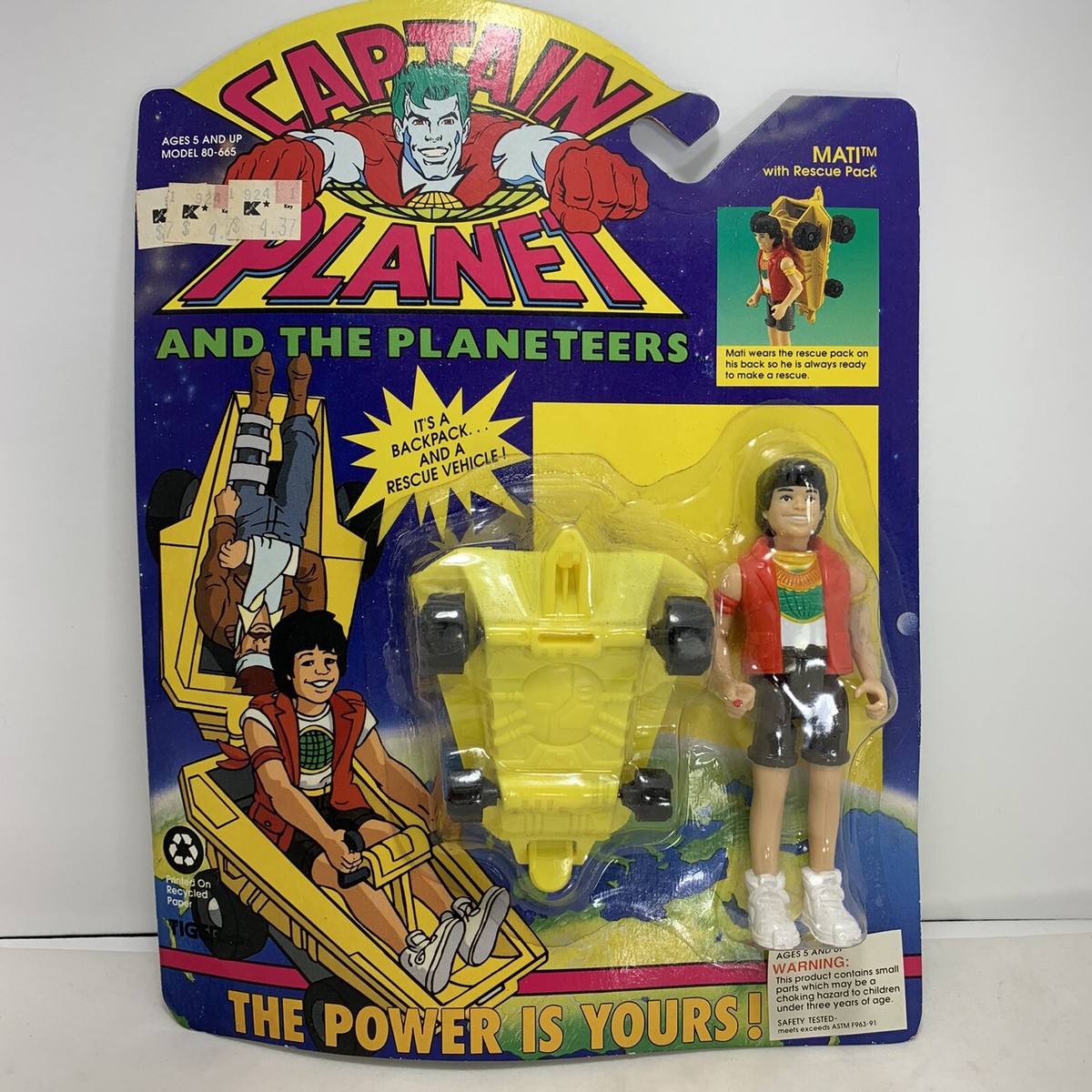 1992 Captain Planet Series Mati with Rescue Pack Action Figure