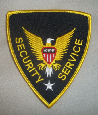 New/NOS Embroidered iron On Uniform Shoulder Patch Shield  SECURITY SERVICE