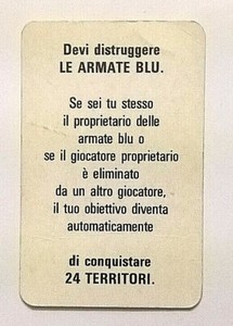 Original Risiko Ersatzpapier Objektive Zerstörung Armeen Blau