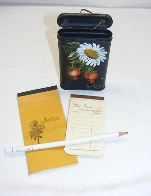 Vintage Hand Painted Prince Albert Tobacco Can Hanging Note Pad 13c