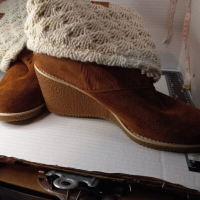 Scholl's Catrina sweater suede wedge boots fabric/leather - Main Image