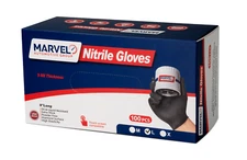 Marvel 9 Mil Pure Diamond Nitrile Gloves Heavy Duty Powder Free- Black Medium⭐
