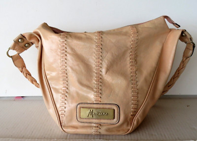 Guess Marciano X-Large Peach Leather Slouch Bag Tote Shoulder Bag Satchel Hobo