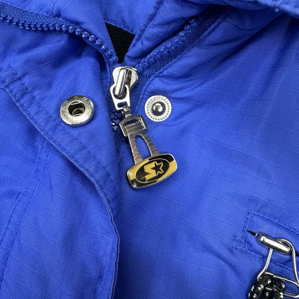 Chaqueta acolchada de esquí vintage Starter para mujer talla pequeña azul/negro Ripstop snowboard Foto 4 de 4