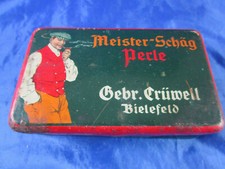 Blechdose Gebr&uuml;der Cr&uuml;well um 1925 Meister Sch&auml;g Bielefeld Tabak Tabakspfeife