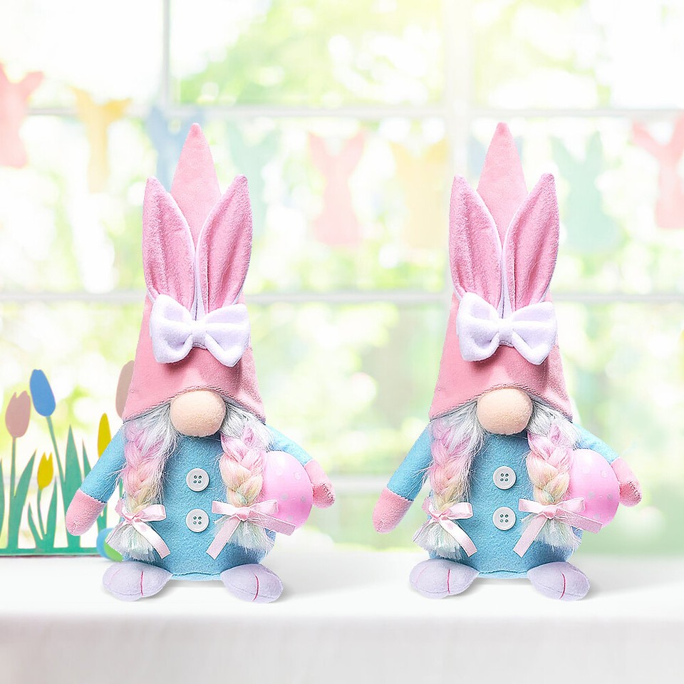 AU Easter Bunny Ear Gnomes Toy Creative Old Man Dwarf Decor Home Party