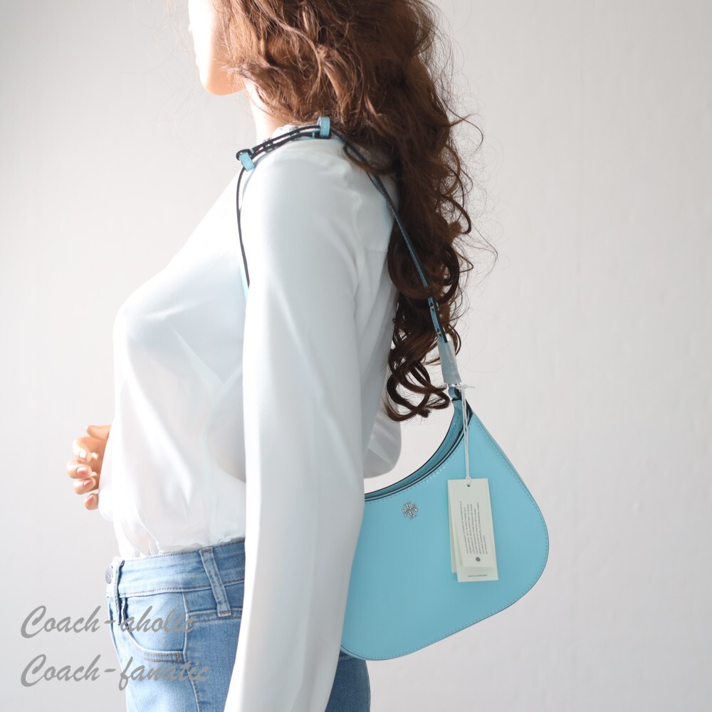 ショルダーバッグ・ポシェット Tory Burch  Shoulder Bags Women Leather Heavenly/Pale Blue NWT Tory Burch Fleming Large Leather Shoulder Crossbody Bag