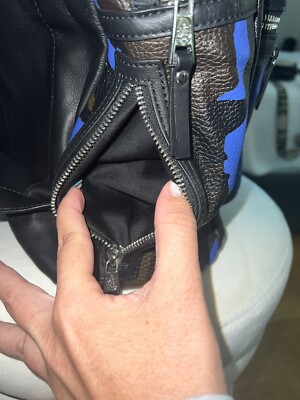 ash danica leather backpack Ash Danica Large Leather Backpack, Blue Camo
