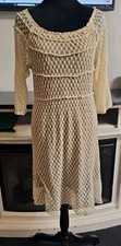 Umgee Dress Womens Medium Sheer Sleeve Spring Summer Boho
