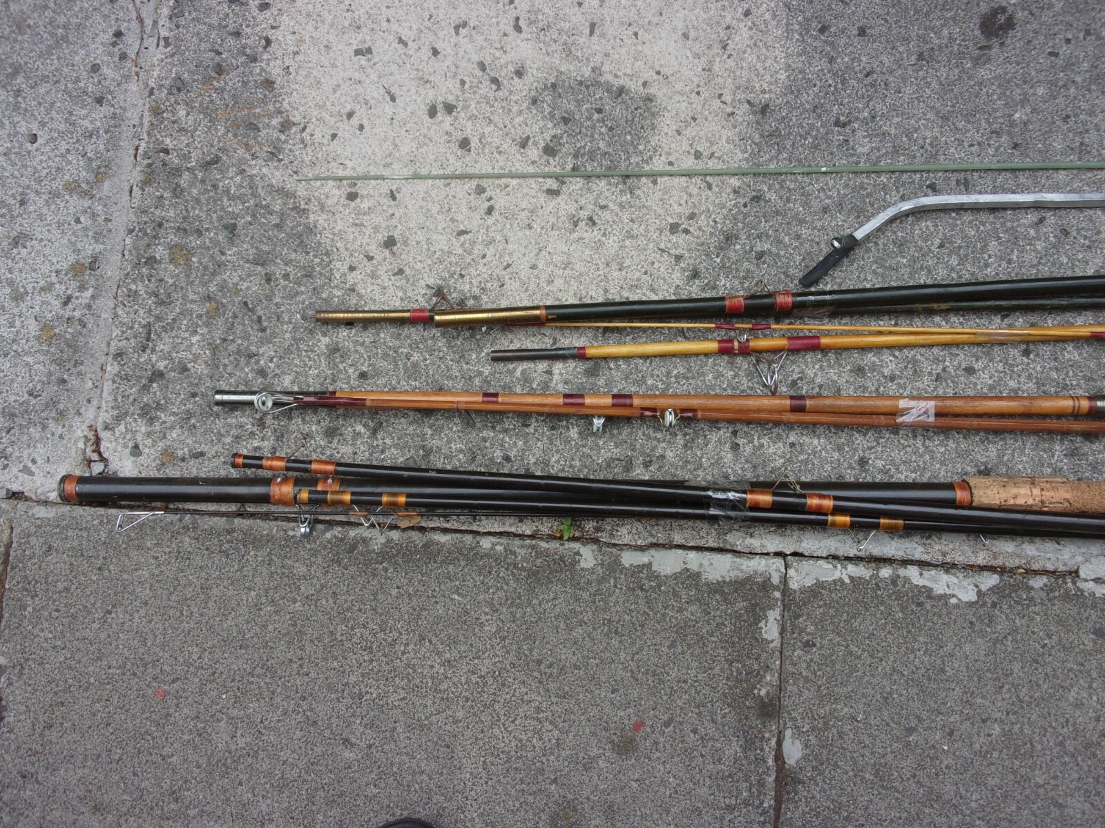 Joblot of 4 vintage cork handle fishing rods,Collection only eBay