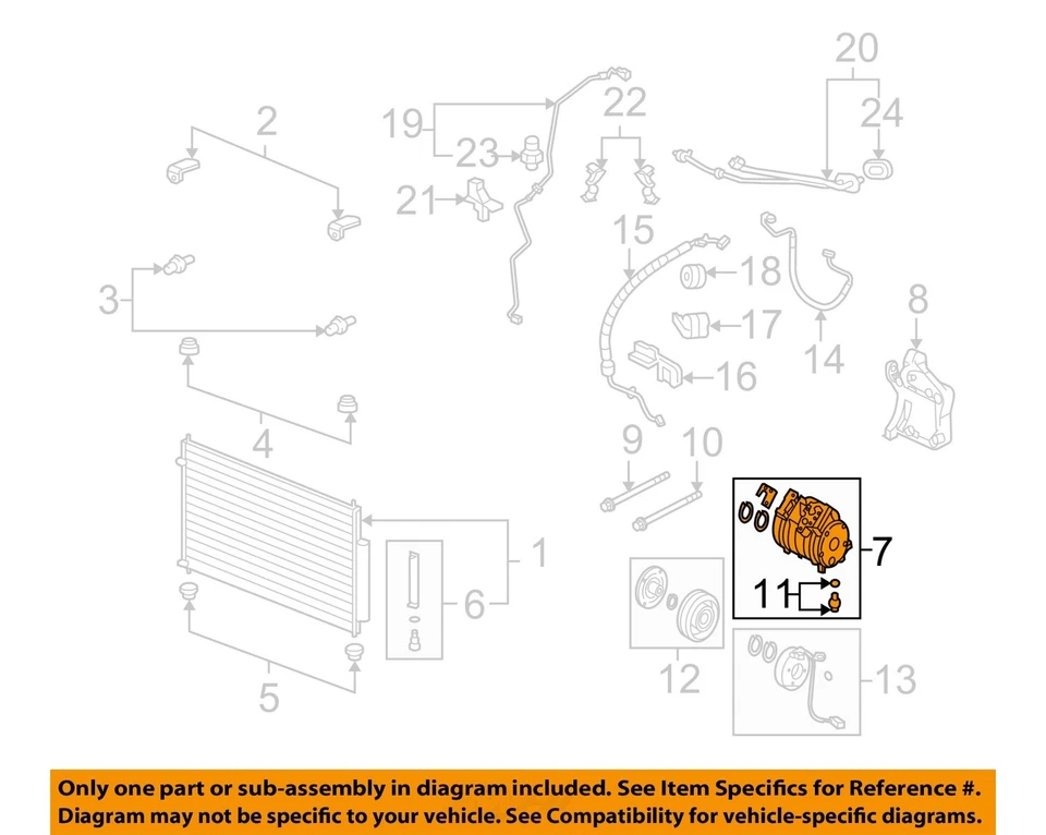 Compresor de aire acondicionado usado se adapta a: Acura Rl 2010 grado C Foto 3 de 4