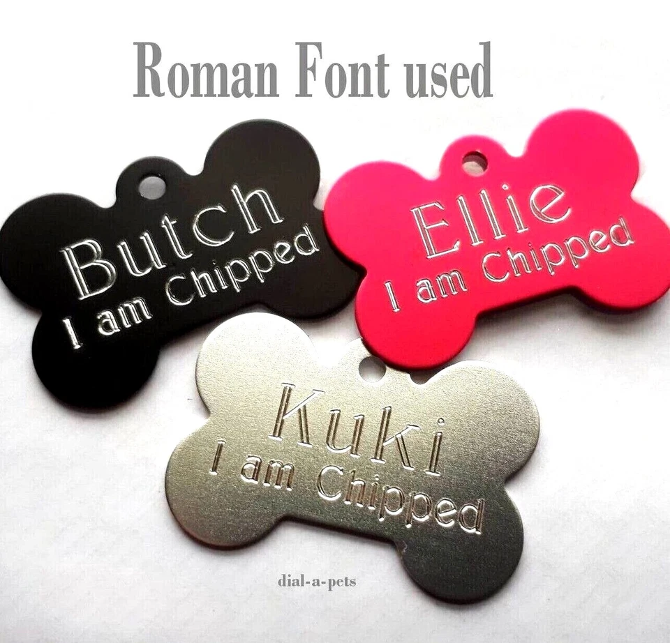 engraved PET id Disc Dog & Puppy Cat collar name TAG ✦ Personalised DISCS/charm! - Image 3 of 4