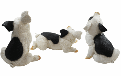 Figura Decorativa Cerdito 3-er Kit Colección Castagna De Resin H 10-22 CM - Imagen 4 de 4