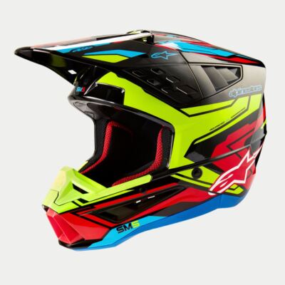 Alpinestars 2026 Supertech SM5 Action 2 Black Yellow Red Motocross Helmet MX ATV