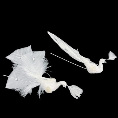 6''L Artificial Peacock Bird Glitter Gems Foam Feather Craft Decoration 2 Pcs