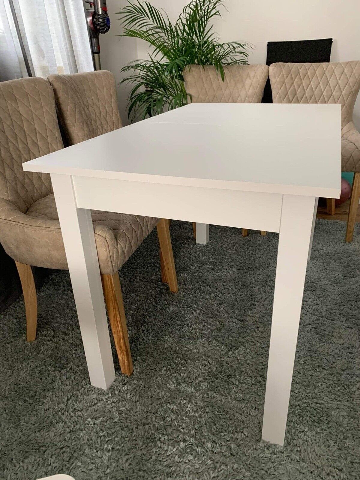 Esszimmertisch Küchentisch Tisch Weiß Coburg 120 x 70 cm ausziehbar auf 160 cm