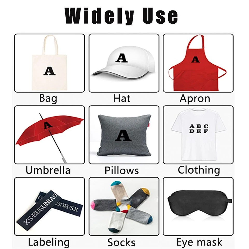 Iron on Letters Heat Transfer Patches for T-Shirt Bag Clothing Craft Accessories - Image 3 of 4