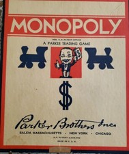 Early MONOPOLY Game-Parker Brothers-1936 -Old Style -No Board