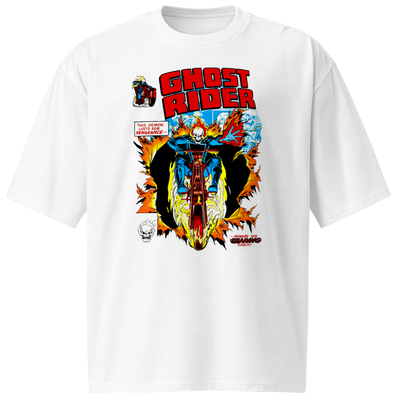 T-shirt Vintage Marvel Ghost Rider Transformation - Taille L, Couleur Blanc, état Excellent