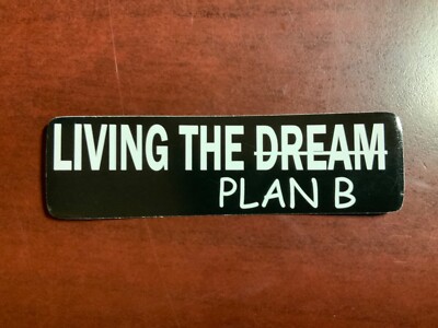 Motorcycle Sticker for Helmets or toolbox #2,833 Living the dream/plan B