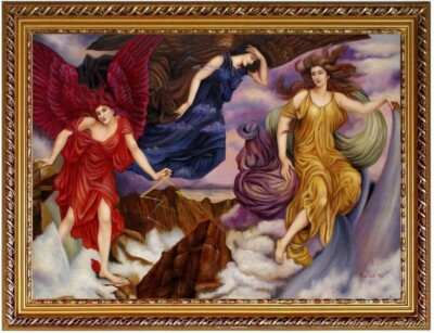 Ölbild Evelyn De Morgan storm spirit handgemalt GEMÄLDE ÖLGEMÄLDE F:60x80cm
